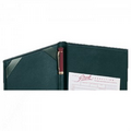 Bonded Leather Guest Check Presenter w/ 1 Pocket & Ribboned Panel Inside Left